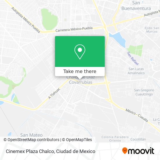 Mapa de Cinemex Plaza Chalco