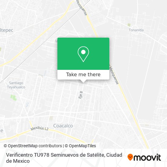 Verificentro TU978 Seminuevos de Satélite map