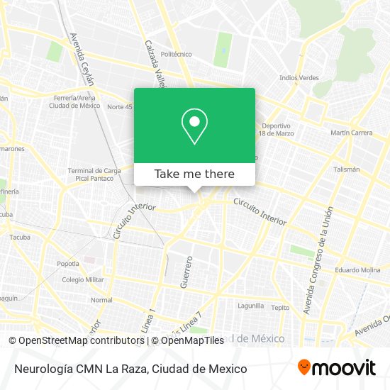 Neurología CMN La Raza map