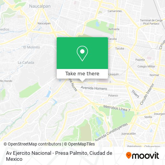 Av Ejercito Nacional - Presa Palmito map