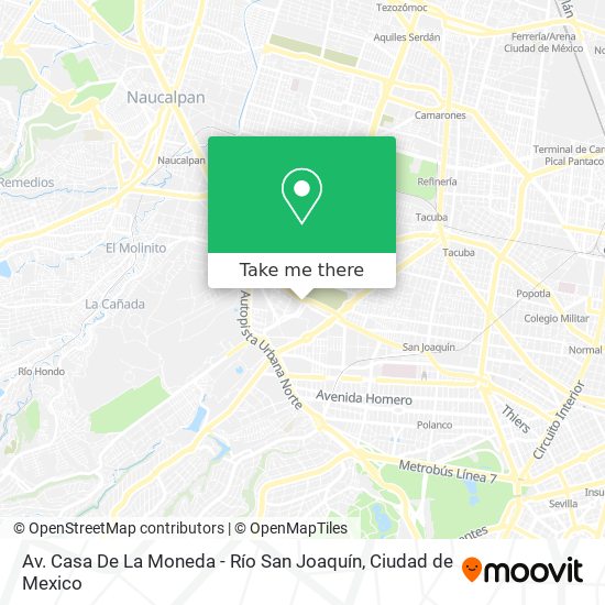 Mapa de Av. Casa De La Moneda - Río San Joaquín