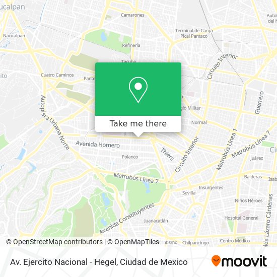 Av. Ejercito Nacional - Hegel map