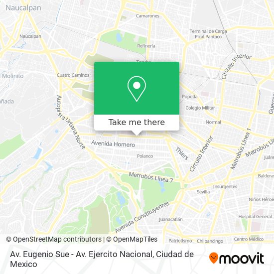 Mapa de Av. Eugenio Sue - Av. Ejercito Nacional