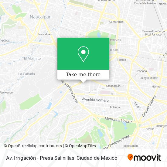 Av. Irrigación - Presa Salinillas map