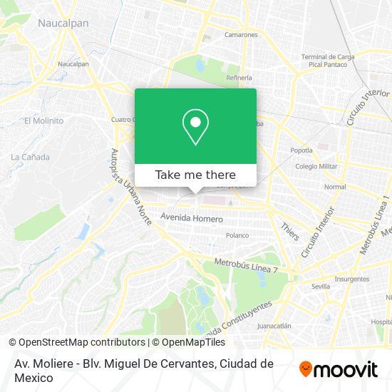 Av. Moliere - Blv. Miguel De Cervantes map