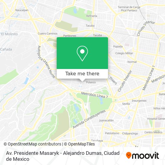 Av. Presidente Masaryk - Alejandro Dumas map