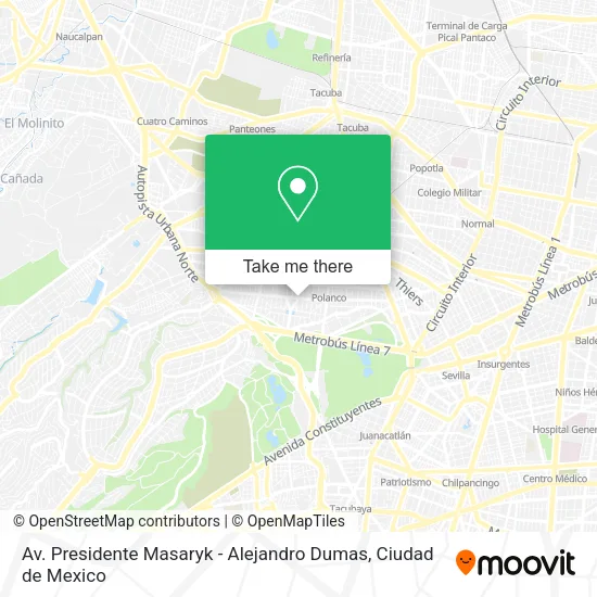 Mapa de Av. Presidente Masaryk - Alejandro Dumas