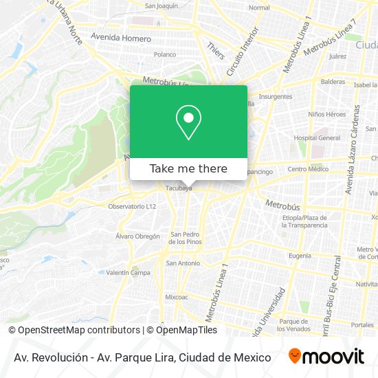 Av. Revolución - Av. Parque Lira map