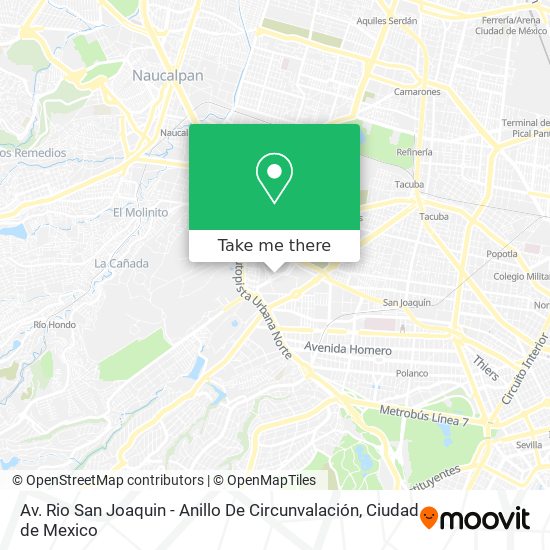 Av. Rio San Joaquin - Anillo De Circunvalación map