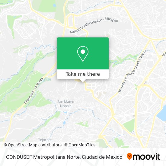 CONDUSEF Metropolitana Norte map