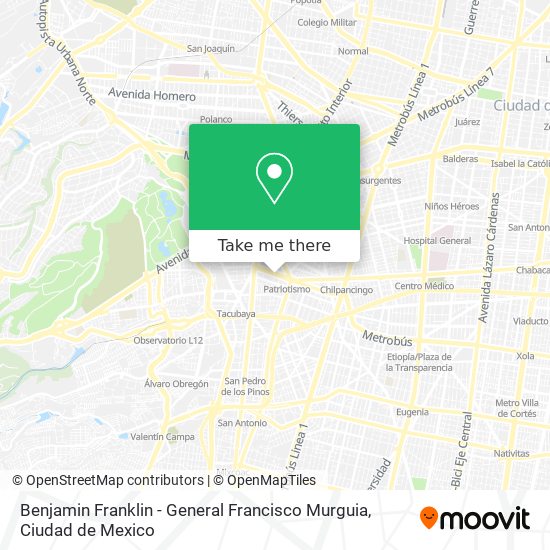 Benjamin Franklin - General Francisco Murguia map