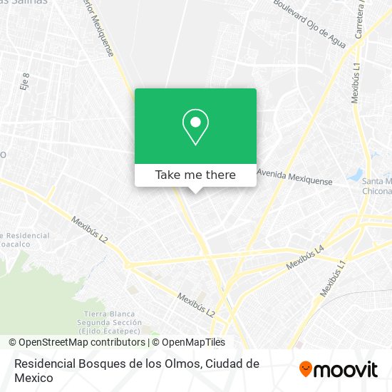 Mapa de Residencial Bosques de los Olmos