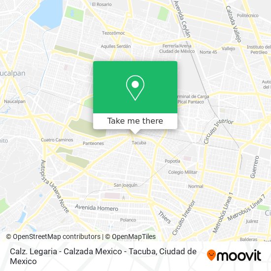 Calz. Legaria - Calzada Mexico - Tacuba map