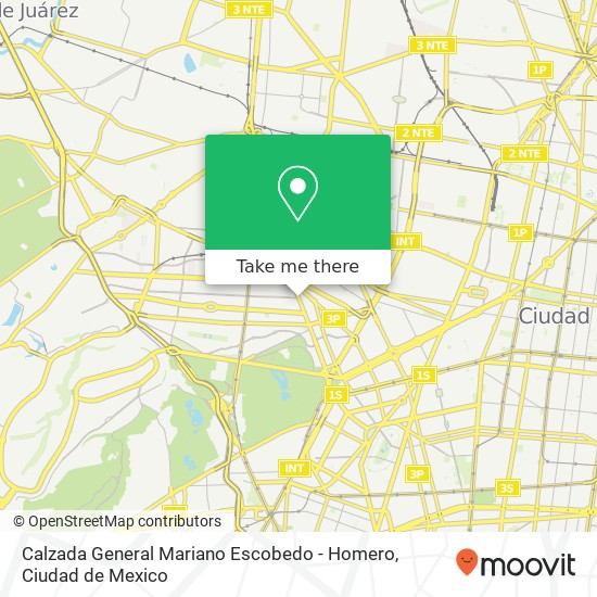 Mapa de Calzada General Mariano Escobedo - Homero