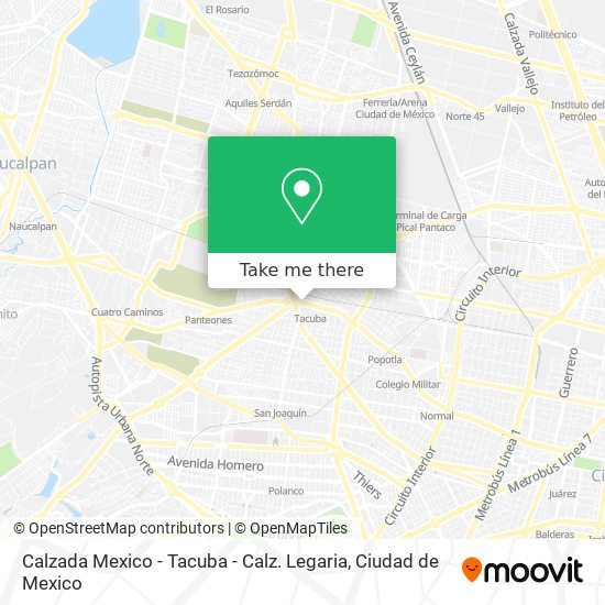 Calzada Mexico - Tacuba - Calz. Legaria map