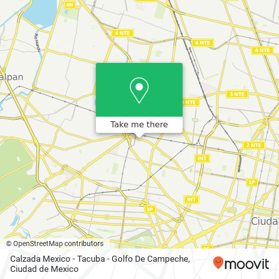 Calzada Mexico - Tacuba - Golfo De Campeche map