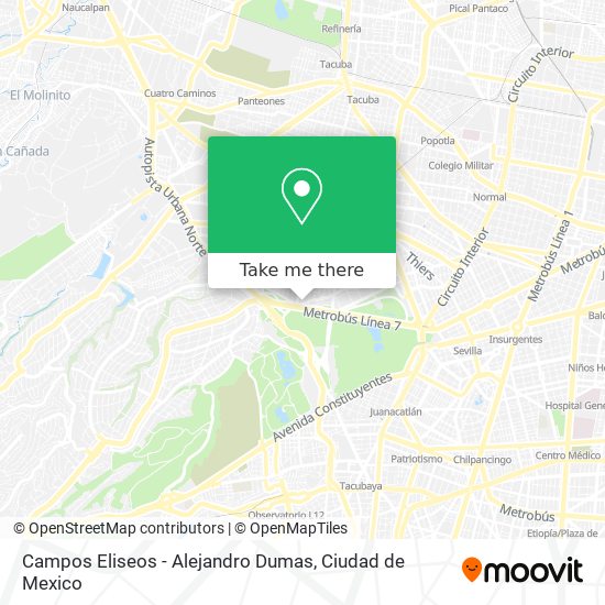 Campos Eliseos - Alejandro Dumas map
