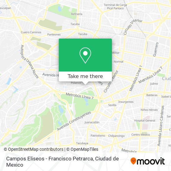 Campos Eliseos - Francisco Petrarca map