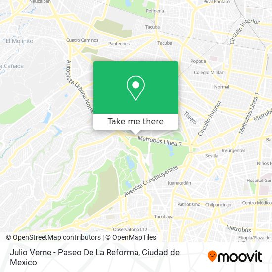 Julio Verne - Paseo De La Reforma map