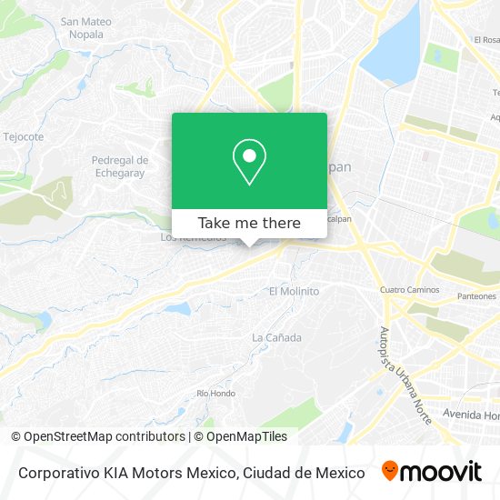 Mapa de Corporativo KIA Motors Mexico