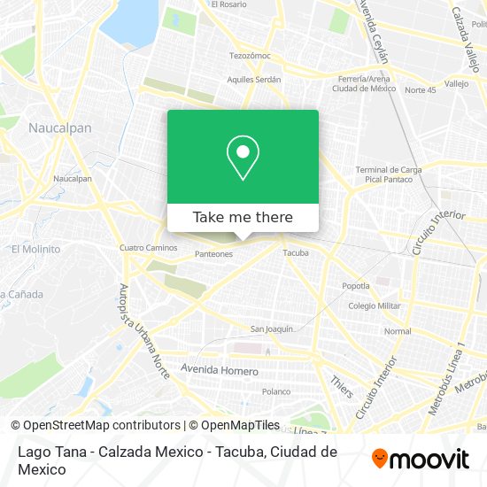 Mapa de Lago Tana - Calzada Mexico - Tacuba