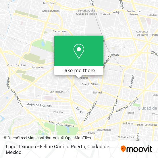 Lago Texcoco - Felipe Carrillo Puerto map