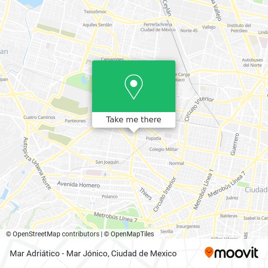 Mapa de Mar Adriático - Mar Jónico