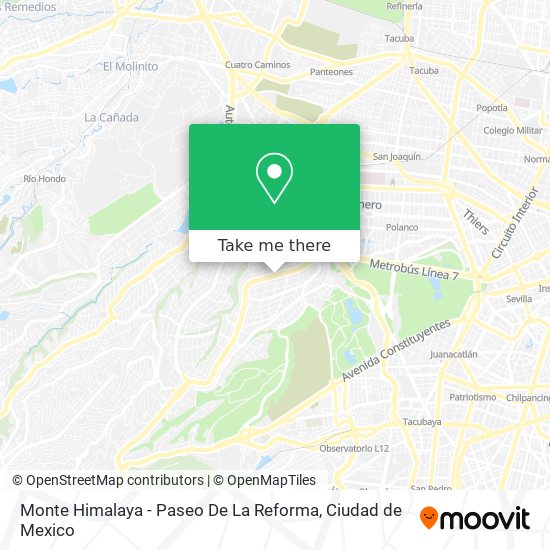 Mapa de Monte Himalaya - Paseo De La Reforma