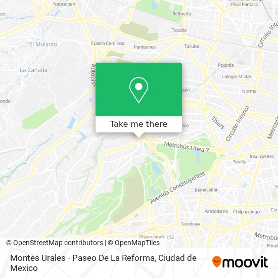 Montes Urales - Paseo De La Reforma map