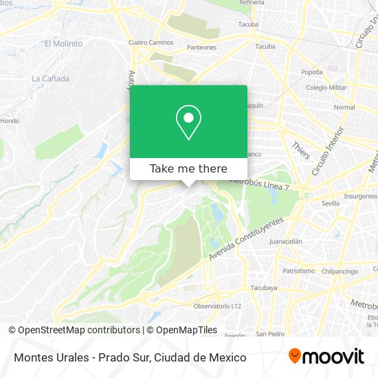 Montes Urales - Prado Sur map