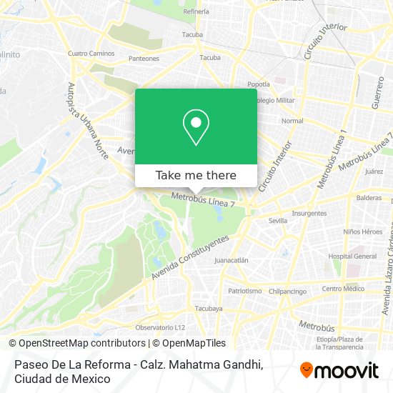 Mapa de Paseo De La Reforma - Calz. Mahatma Gandhi