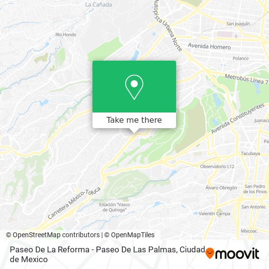 Paseo De La Reforma - Paseo De Las Palmas map