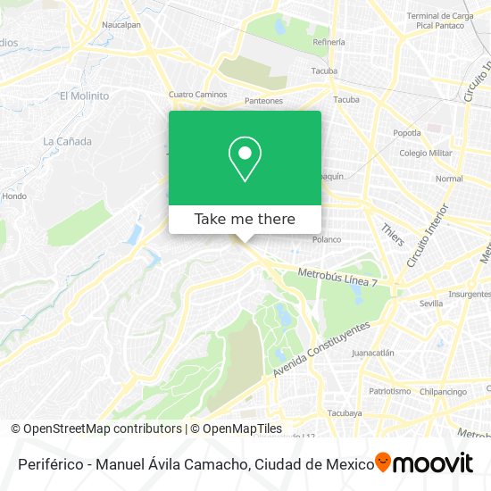Mapa de Periférico - Manuel Ávila Camacho