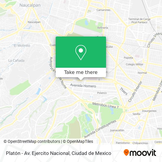 Platón - Av. Ejercito Nacional map