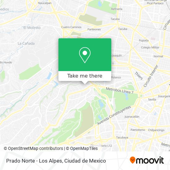 Mapa de Prado Norte - Los Alpes