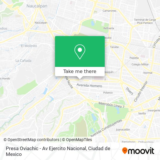 Mapa de Presa Oviachic - Av Ejercito Nacional