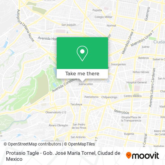 Protasio Tagle - Gob. José María Tornel map