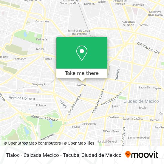 Mapa de Tlaloc - Calzada Mexico - Tacuba