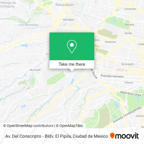 Av. Del Conscripto - Bldv. El Pipila map