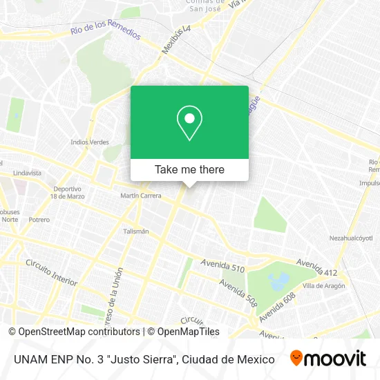 UNAM ENP No. 3 "Justo Sierra" map