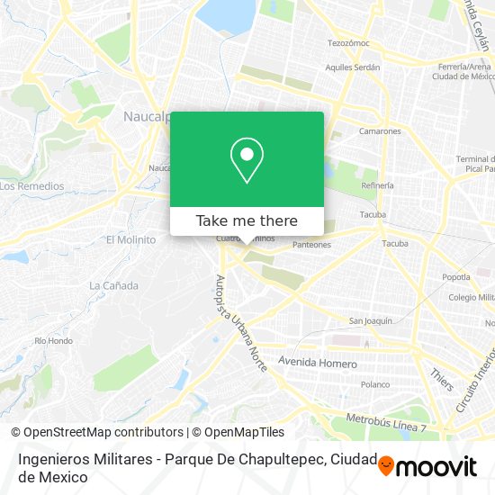 Ingenieros Militares - Parque De Chapultepec map