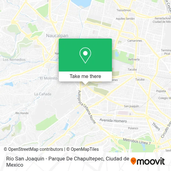 Río San Joaquín - Parque De Chapultepec map