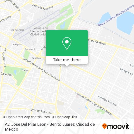 Av. José Del Pilar León - Benito Juárez map
