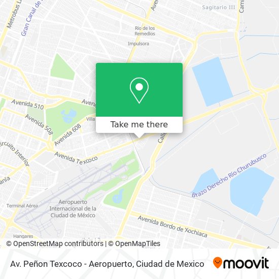 Av. Peñon Texcoco - Aeropuerto map