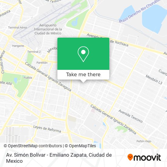 Av. Simón Bolívar - Emiliano Zapata map
