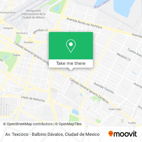 Av. Texcoco - Balbino Dávalos map