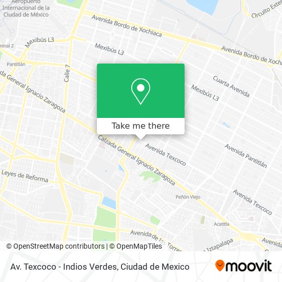 Mapa de Av. Texcoco - Indios Verdes