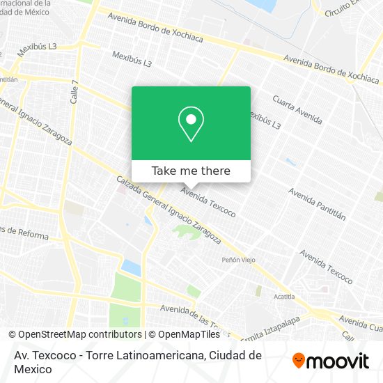 Mapa de Av. Texcoco - Torre Latinoamericana