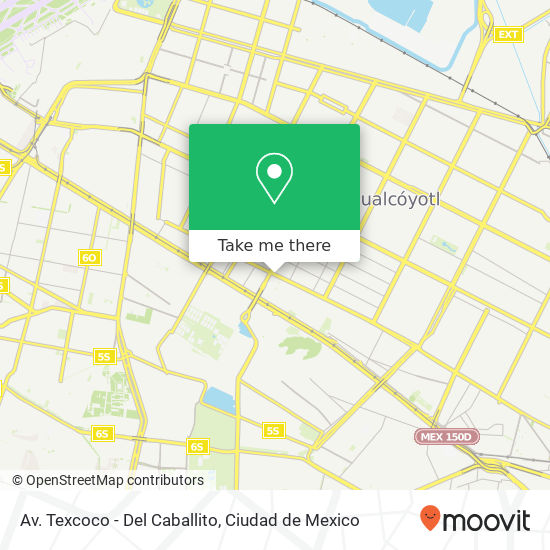 Av. Texcoco - Del Caballito map