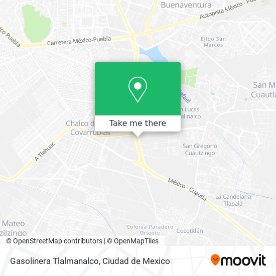 Mapa de Gasolinera Tlalmanalco